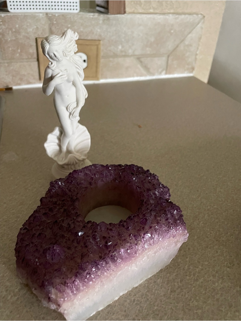 Pottery Barn Amethyst Candle Holder NEW